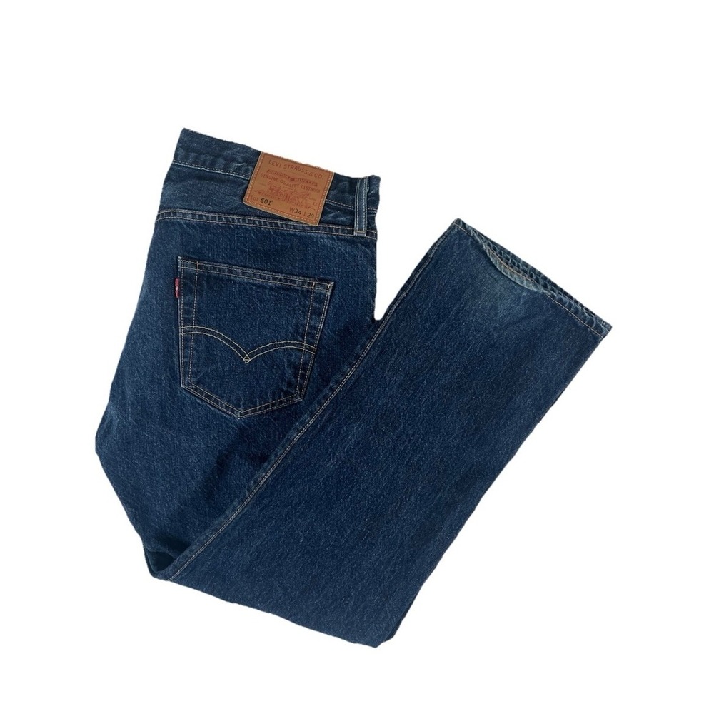Levi's 501 Premium Dark Wash‎ Denim Jeans Men's Sz 34x29 (36x29) Button Fly USA